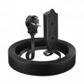Maximm Cable 25 Feet Flat Plug Extension Cord Wire Multi Outlet 3 Prong Angled Black Ul Certified 
