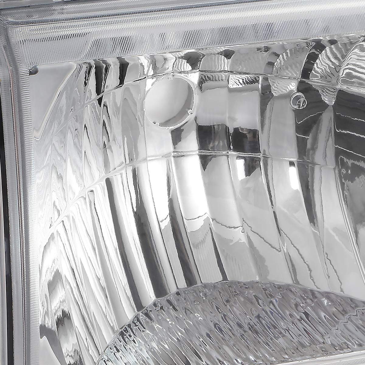 Chrome Houisng Amber Side Headlight Head Lamps Tool Kit For Ford F-150 F-250 F-350 Bronco 87-91