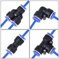 Uxcell Pneumatic 8mm Od Pu Air Tubing Kit Hose Line 10m Blue With Push To Connect Fittings