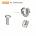 Uxcell 4-40x5 16 Button Head Socket Cap Screws 100pcs 304 Stainless Steel Fasteners Hex Bolts Full Thread Drive