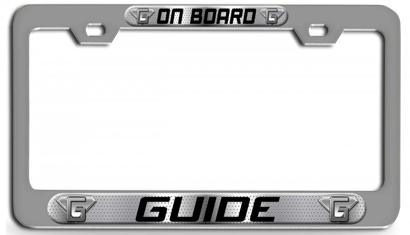 Guide On Board Career Ch 3d Metal License Plate Frame For Auto Suv And Truck Universal Fit Tag Holder 12 In X 6 Rust Free All