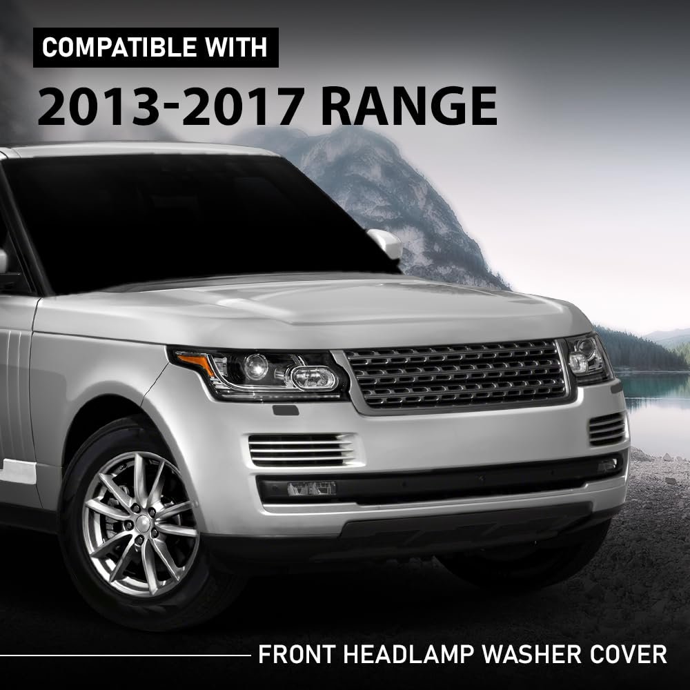 Front Headlight Washer Cover Powerwash Cap For Range Rover 2013-2017 2pcs