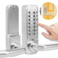 Mechanical Door Lock Push Button Digital Code Keypad Keyless Entry Zinc Alloy Home Security Handle Waterproof No Battery