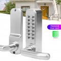Mechanical Door Lock Push Button Digital Code Keypad Keyless Entry Zinc Alloy Home Security Handle Waterproof No Battery