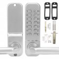 Mechanical Door Lock Push Button Digital Code Keypad Keyless Entry Zinc Alloy Home Security Handle Waterproof No Battery