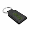 Ipick Image Compatible With Jeep In Green Rectangular Black Leatherette Key Chain