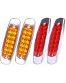 12 Diodes Led Side Marker Clearance Lights Turn Signal 4 Pieces Red 2 Amber Waterproof For Chevrolet Silverado 1500 2500 3500 