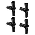 4 Pcs Structural Pipe Connectors 1-1 8 4-way Metal Clamp Fittings Corner End Rails With Screws For Diy Shelf Garden Support 