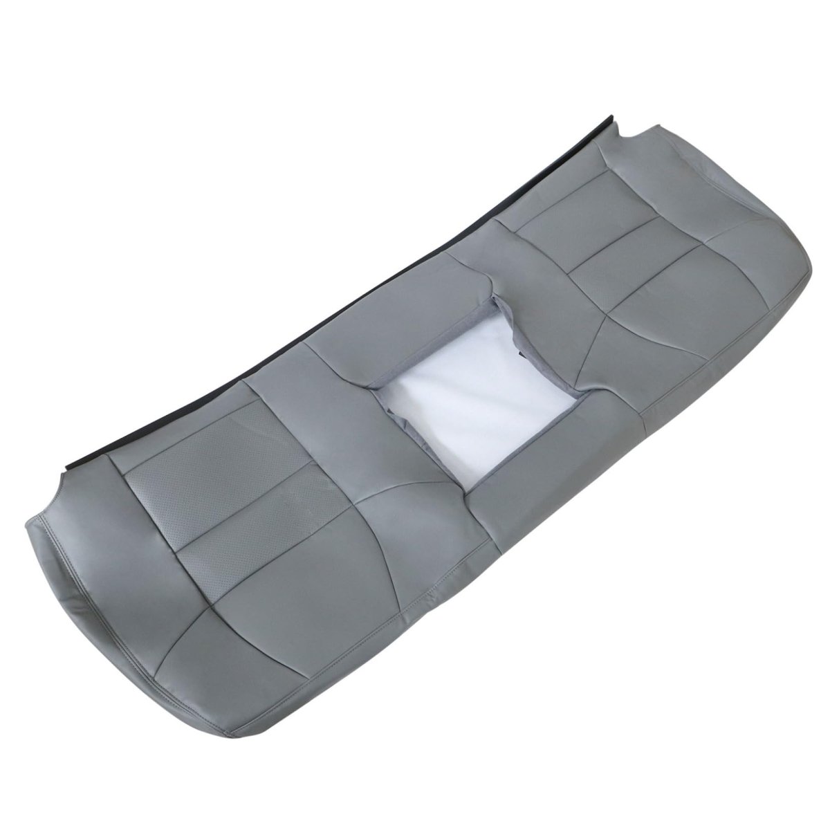 Gray Perforated Microfiber Leather Rear Bench Backrest Seat Cover For Ford F250 F350 F450 F550 Super Duty 2002 2003 2004 2005
