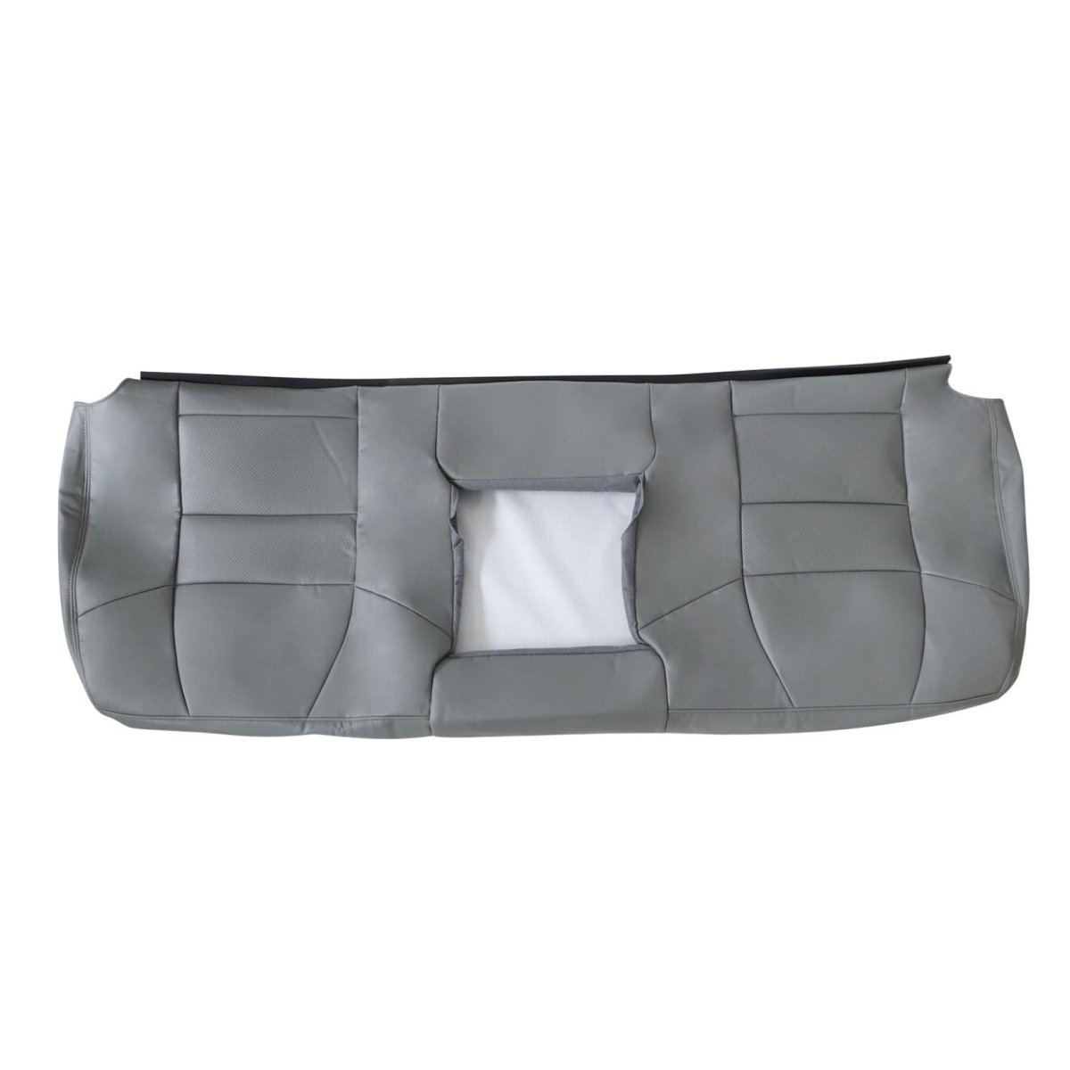 Gray Perforated Microfiber Leather Rear Bench Backrest Seat Cover For Ford F250 F350 F450 F550 Super Duty 2002 2003 2004 2005
