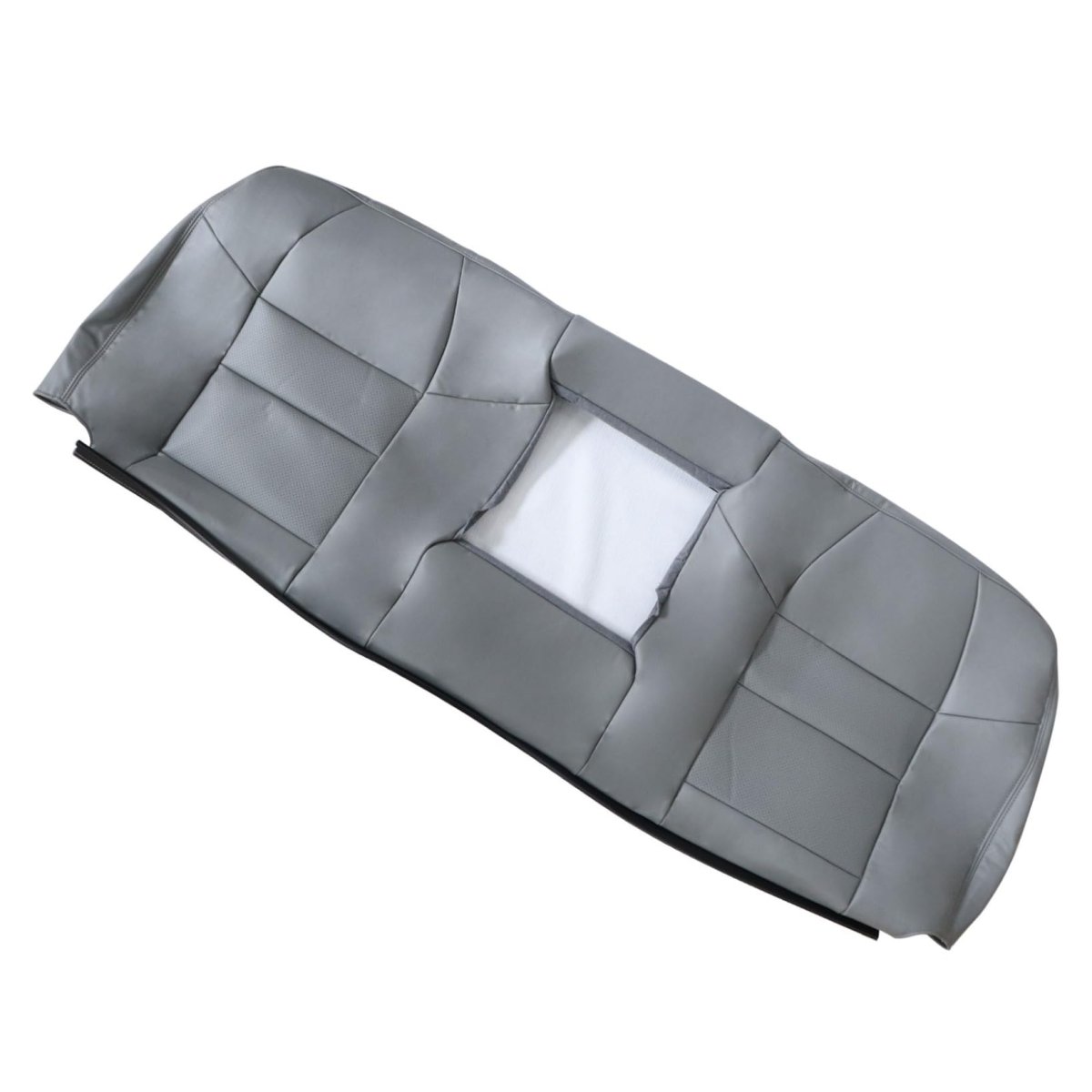 Gray Perforated Microfiber Leather Rear Bench Backrest Seat Cover For Ford F250 F350 F450 F550 Super Duty 2002 2003 2004 2005