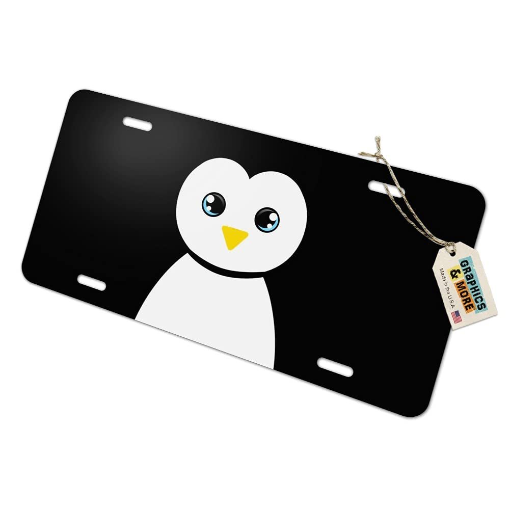 Graphics More Cute Penguin Black And White Novelty Metal Vanity Tag License Plate