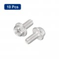Uxcell M5x12mm Phillips Hex Head Flange Bolts 10pcs 304 Stainless Steelagon Hex Machine Screws
