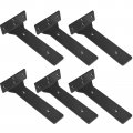 Floating Shelf Brackets 8 In Heavy Duty Industrial Black Metal L For Shelves Support Diy With Hardware 6 Pack 