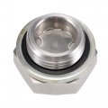 Uxcell Oil Liquid Level Gauge Sight Glass G1 2 Male Threaded 304 Stainless Steel Air Compressor Fittings With Gasket Silver