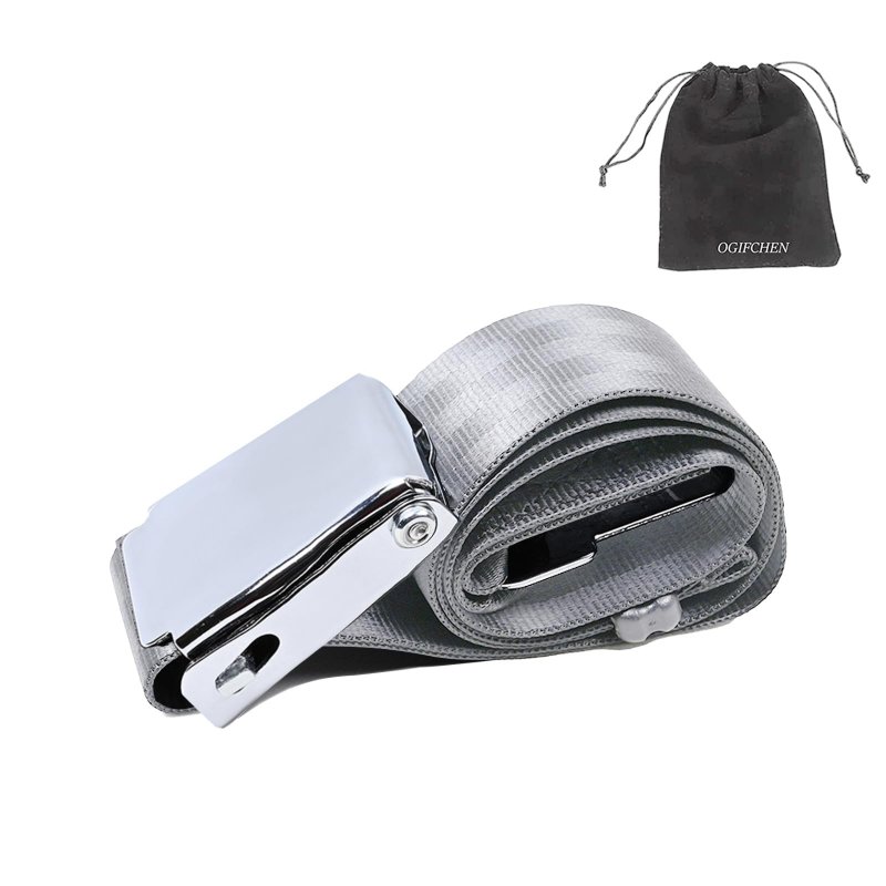 Adjustable Airplane Seat Belt Extender Universal 7 To 39 In Length For Most Us Airlines Except Southwest Gray