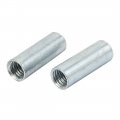 Uxcell M10 Threaded Rod Bar Stud Round Coupling Connector Nuts Silver Tone 15 Pcs