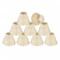 Aspen Creative 51002-9 Empire Clip-on Chandelier Lamp Shade Natural Palm Leaf 3 Top X 6 Bottom 4 Slant Height Set Of 9 