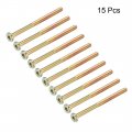 Uxcell M6x90mm Furniture Screw Hex Socket Machine Screws Zinc Plated Fasteners Bolts Half Thread Carbon Steel 15pcs