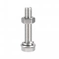 Uxcell M10 X 55mm Hex Head Screws Bolts Nuts Flat Lock Washers Kits 304 Stainless Steel Fully Thread Hexagon 6 Sets
