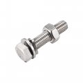 Uxcell M10 X 55mm Hex Head Screws Bolts Nuts Flat Lock Washers Kits 304 Stainless Steel Fully Thread Hexagon 6 Sets