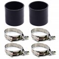 Squirrelly 4 Inch Black Silicone Coupler 2 Pack Straight Turbo Intake Intercooler Pipe With 4x T-bolt Clamps 