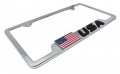 3d Usa American Flag Chrome Metal Open License Plate Frame