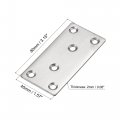 Uxcell Flat Straight Brace Repair Plate 80 X 40 2mm Stainless Steel Fixing Mending Bracket Connector Silver For Furniture Shelf