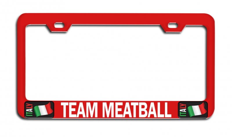 Team Meatball Italian Italy Rd Auto Metal License Plate Frame Tag Holder S29