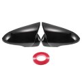 Pair Car Rear View Driver Passenger Side Mirror Cover Cap Overlay Gloss Black For Ford Mondeo Fusion 2013-2020 Guard Covers 