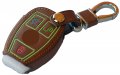 Triple-c Leather Key Fob Case Mercedes Benz 3 Button Remote Brown 