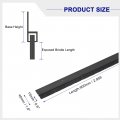 Uxcell 2pcs Door Brush Bottom Sweep H-shape Aluminum Alloy Base With 0 6-inch Pp For Home Industrial 36-inch L Black