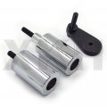 Smt-no Cut Aluminum Frame Slider Protector Compatible With 2003-2005 Yzf R6 2006-2009 R6s Chromed B00rued5tc