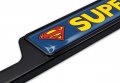 Superman Fly Open Black Metal License Plate Frame