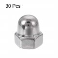 Uxcell Acorn Hex Cap Nuts 30pcs M4 Dome 304 Stainless Steel Hexagon Decorative Nut For Screws Bolts Silver Tone