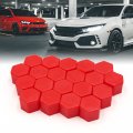 Uxcell 20pcs Red Silicone 19mm Car Wheel Nut Lug Hub Covers Screw Dust Protect Caps