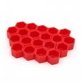 Uxcell 20pcs Red Silicone 19mm Car Wheel Nut Lug Hub Covers Screw Dust Protect Caps