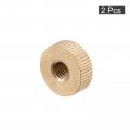Uxcell Knurled Thumb Nuts 2pcs M8 X D20mm H7mm Brass Nut Flat Head Blind Hole Lock Adjusting For 3d Printer Parts