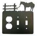 Tethered Horse Double Light Switch Outlet Plate Cover 
