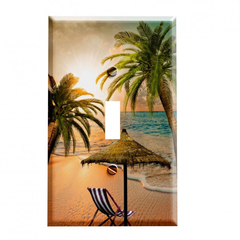 Gotham Decor Switch Plate Single Toggle Tropical Beach Getaway Light Cover
