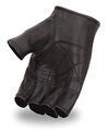 First Manufacturing Mens Motorman Leather Finger-less Motorcycle Gloves Blackxx-large1 Pack 