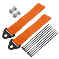 2 Set Front Bumper Car Tow Strap Trim Trailer Belt With Rope Hook Nylon Orange 