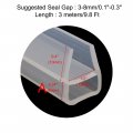 U Type Frameless Shower Door Bottom Seal For 1 2 Inch Glass 9 8 Ft Length