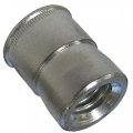 Tsk1032 10-32 Steel Flush Nut With Knurls Under Head Clear Cad Finish Pack Of 25 