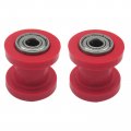 8mm Chain Tensioner Roller Slider Wheel Guide For Motorcycle Pit Dirt Mini Bike Atv Honda Xr400-650 Red Pack Of 2