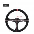 Qiilu Steering Wheel Universal 35cm 14inch 6-bolts Auto Car Racing With Horn Red