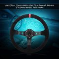 Qiilu Steering Wheel Universal 35cm 14inch 6-bolts Auto Car Racing With Horn Red