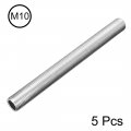 Uxcell Lamp Pipe Nipple M10 Thread 100mm Length Hollows Repair Part Hardware For Lamp Lights Zinc Plated Silver Tone Pack Of 5