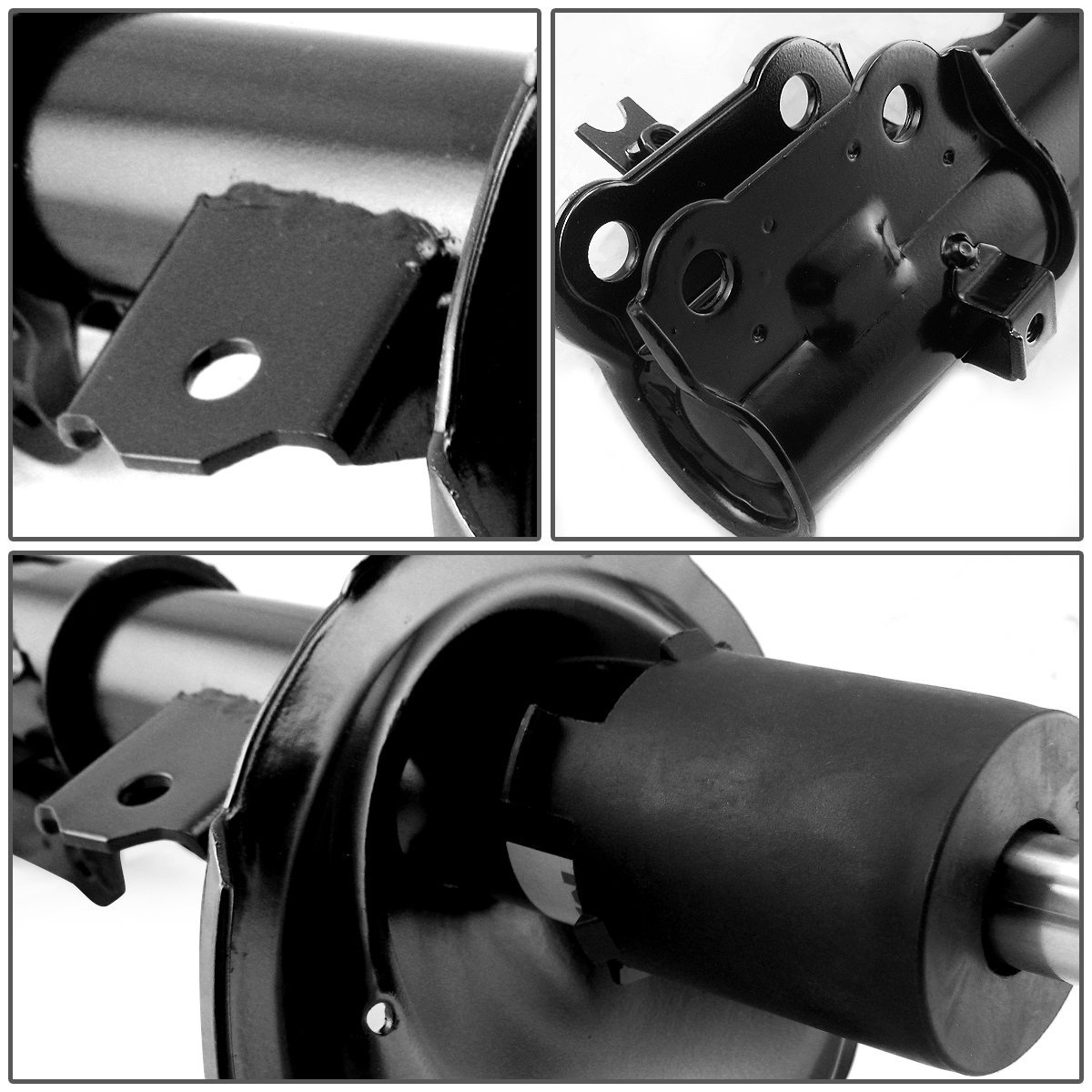 Front Right Gas Shock Absorber For 06-11 Hyundai Accent Black Powder Coated Mild Steel Construction Direct Replacement Strut