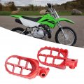 Qiilu Yamaha Pw80 Foot Pegs 2 Pcs Motorcycle Aluminum Alloy Red Left Right Footrest Fit For Pw50 Tw200 Pw 50 80 Tw 200 Dite